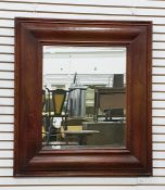 Georgian style rectangular wall mirror with deep oak cushion frame and bevelled plate, the plate