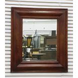 Georgian style rectangular wall mirror with deep oak cushion frame and bevelled plate, the plate