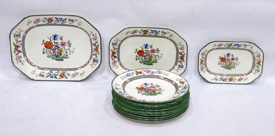 Copeland Spode 'Chinese Rose' dinner ware to include 11 plates and three graduated serving platters