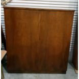 Dwarf walnut veneered two-door cupboard, 107cm wid