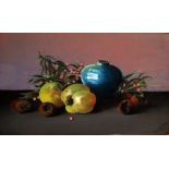 G. Clark Pastel Pair still life studies featuring fruits and vase, signed and dated 1913 lower