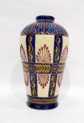 H B Quimper vase, circa 1930, decorated broderie ware pattern, marked 'H B Quimper 271' to base,