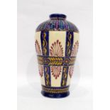 H B Quimper vase, circa 1930, decorated broderie ware pattern, marked 'H B Quimper 271' to base,