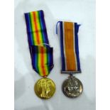 Two WWI medals including Great War Civilisation medal and the 1914-18 medal, both awarded to Pte J