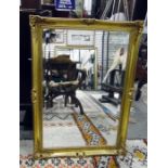 20th century bevel edge rectangular wall mirror in sprayed moulded frame