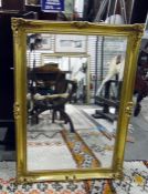 20th century bevel edge rectangular wall mirror in sprayed moulded frame