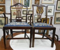 Five Georgian style mahogany dining chairs includi