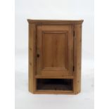 Reproduction pine hanging corner cupboard enclosed