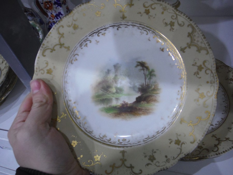 19th century porcelain dessert service depicting c - Image 7 of 32