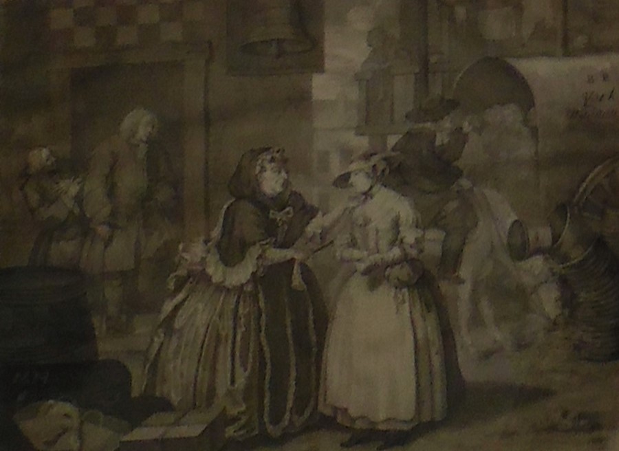 Six 19th century engravings after William Hogarth by R Cooper from the Harlots Progress - Image 2 of 6