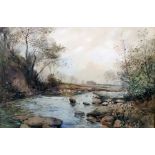 Austin Winterbottom (1860-1919) Watercolour By the river, signed lower right, 36 x 53cm