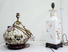 Two ceramic bodied table lamp bases