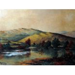 Bert Rimmer(?) Watercolour drawing Moorland lake scene, signed and dated 14-4-19 and three other w