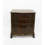 Georgian style mahogany serpentine-front chest of four long graduated drawers, on bracket feet,