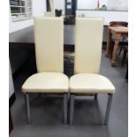 Set of six 20th century leatherette chairs raised on chrome-effect supports (6) (VAT payable on