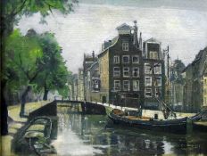 Kees De Voogt (1893-1973) Oil on canvas Dutch canal scene, signed lower right, 34.5 x 43cm