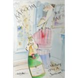 Tim Bulmer (20th Century) Two watercolours  "Cracking Open a Jeroboam!" and "One Will Squeak Outta