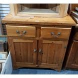 Modern dwarf pine kitchen cupboard fitted two draw
