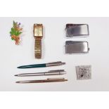 Quantity of costume jewellery, watches and pens