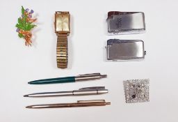 Quantity of costume jewellery, watches and pens