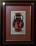 Pair coloured engravings French studies of Greek urns