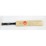 Cricket bat bearing signatures from teams from Gloucester, Kent, Middlesex and Australia dated