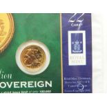 2001 gold half sovereign in presentation packet