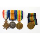 WWI Medal Group, 1914 Star, War Medal and Victory Medal awarded to ENG S LT A G FORBES RNR and a WWI
