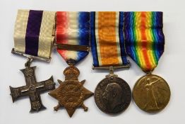 WWI Military Cross gallantry group:- 1914 Star with clasp named to 1663 PTE D H LAYTON HAC, War