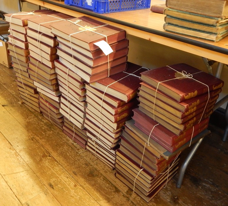 Large run of Punch magazine, 87 vols, 1911- 1954,  red cloth, gilt titles, blindstamp boards with