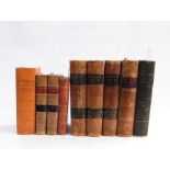 Quantity of fine bindings including full leather, marbled boards, half leather, etc
