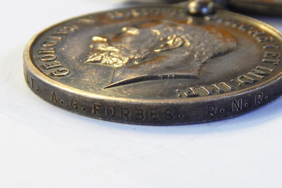 WWI Medal Group, 1914 Star, War Medal and Victory Medal awarded to ENG S LT A G FORBES RNR and a WWI - Image 2 of 3