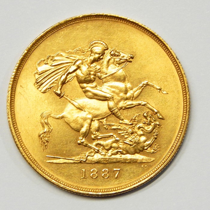 Victorian Jubilee £5 gold coin 1887Please see additional images - Image 3 of 6