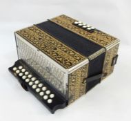 Hohner accordion in original box with The Forbes Easy Graphic Method book and original packing