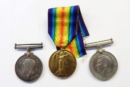 WWI War and Victory Medals, named to 2 LIET W N FORBES and a WWII Defence Medal (3)