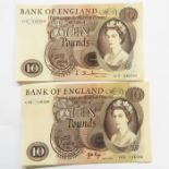 4 x J O Hollom 1964-66 ten pound notes and 2 x J O Page 1970-75 ten pound notes