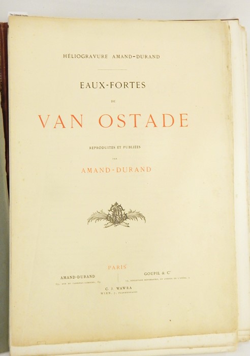 "Eaux-Fortes de Van Ostade", Amand-Durand, Paris, large number of plates, engravings tipped in, - Image 2 of 3