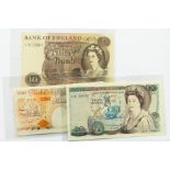 12 x G E A Kentfield 1991-1993 ten pound notes, 1 x D H F Somerset 1981-1984 twenty pound note and 1