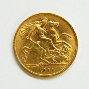 1911 gold half sovereign