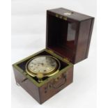 Mid 19th century marine chronometer by Barraud & Lund, Cornhill, London with silver dial, Roman