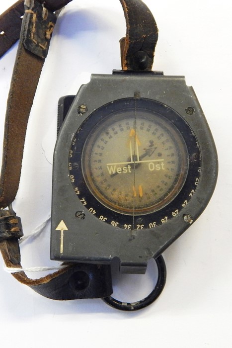 WWII flight compass with wrist strap