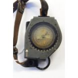 WWII flight compass with wrist strap