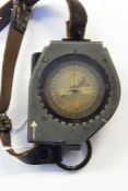 WWII flight compass with wrist strap