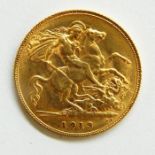 1913 gold half sovereign