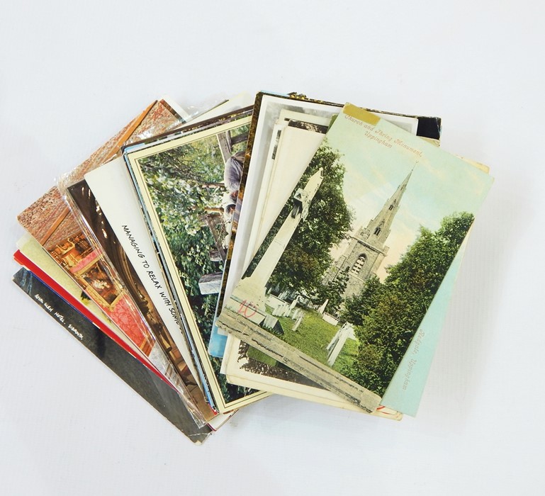 Quantity of various topographical and other postcards including foreign and a quantity of humorous