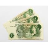 23 x L K O'Brien 1961 one pound notes, 21 x J S Fforde 1966 one pound notes, 1 Jo Hollom 1962-64 one