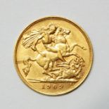 1909 gold half sovereign