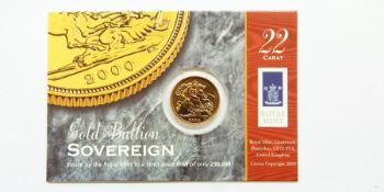 2000 gold sovereign in presentation packet