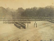 19th century and later album of photographs to include 1887 Jubilee Review Aldershot, Trooping the