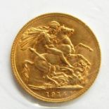 1914 EF gold sovereign